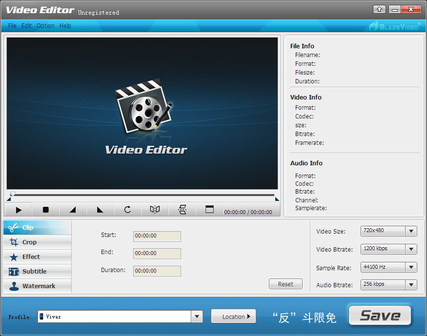 BlazeVideo Video Editor – 视频编辑软件丨“反”斗限免