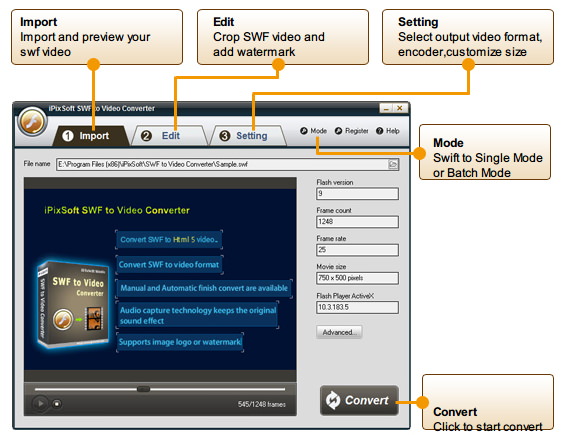 iPixSoft SWF to Video Converter – 将 SWF 转换为视频文件丨反斗限免