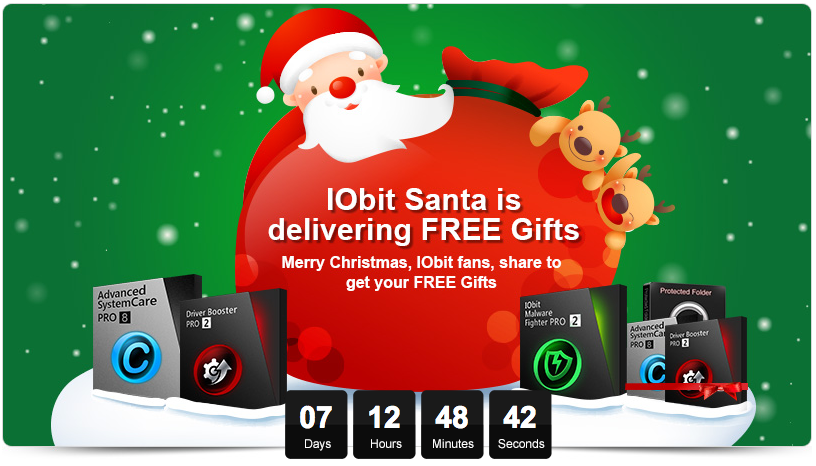 IObit 圣诞节赠送 Advanced SystemCare 8, Driver Booster 2 和 Protected Folder丨反斗限免
