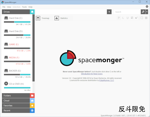SpaceMonger - 磁盘占用统计软件丨反斗限免