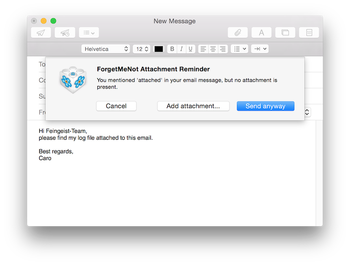 ForgetMeNot - 提醒你为邮件添加附件[OS X]丨反斗限免