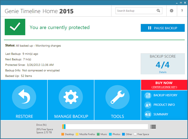 Genie Timeline Home 2015 - 文件备份软件丨反斗限免