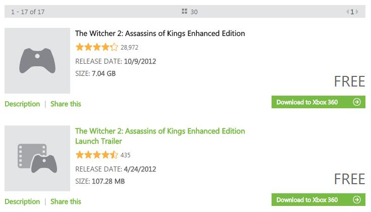 免费获取 The Witcher 2: Assassins of Kings 巫师 2：国王刺客[Xbox 360]丨反斗限免