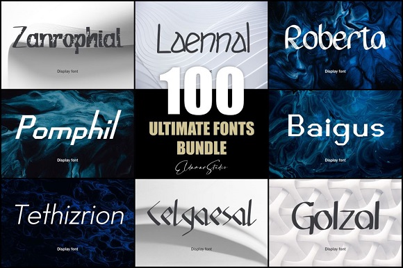 免费获取字体包 100 Ultimate Fonts Bundle[Windows、macOS][$14.5→0]