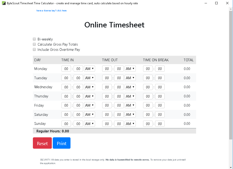 ByteScout Timesheet Tool - 时间排表工具[Windows][$19.99→0]