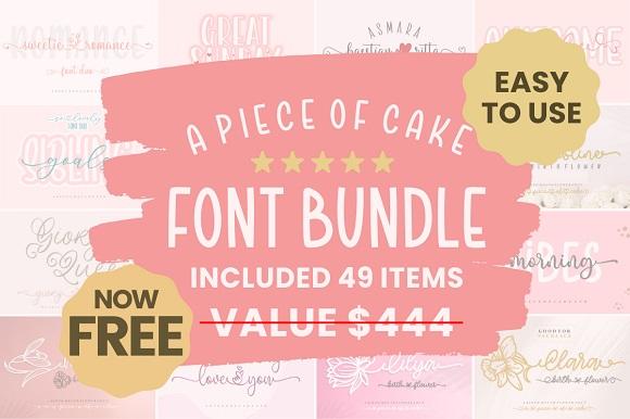 免费获取字体包 A Piece of Cake Font Bundle[Windows、macOS][$444→0]
