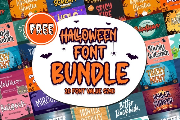 限免字体 Halloween Font Bundle[Windows、macOS][$240→0]