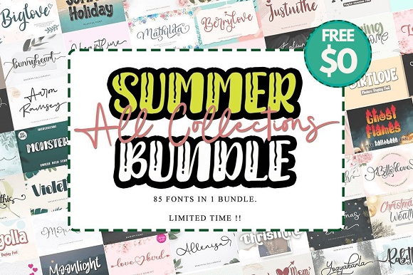 免费获取字体包 Summer Fonts Bundle[Windows、macOS][$1067→0]