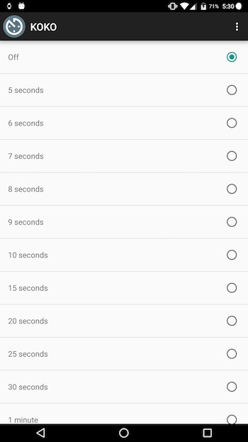 KOKO (Screen timeout) for Wear - 智能手表屏幕自动关闭时间设定[Android][$0.99→0]