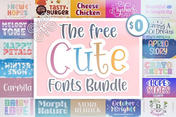 免费获取字体包 The Free Cute Fonts Bundle[Windows、macOS][$282→0]