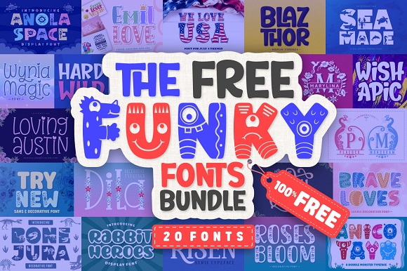 免费获取字体包 The Free Funky Fonts Bundle[Windows、macOS][$597→0]