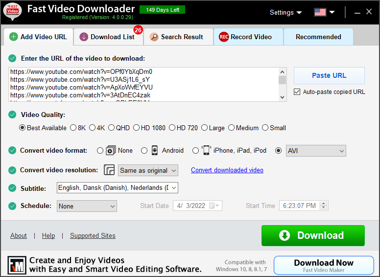 Fast Video Downloader – 网页视频下载工具[Windows][$29.9→0]