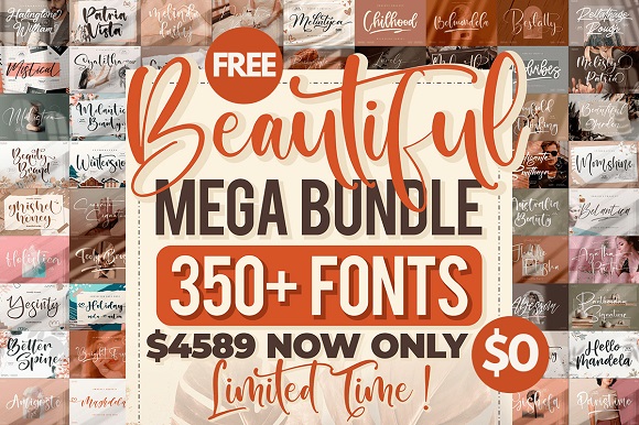 免费获取字体包 Beautiful Fonts Mega Bundle[Windows、macOS][$4589→0]