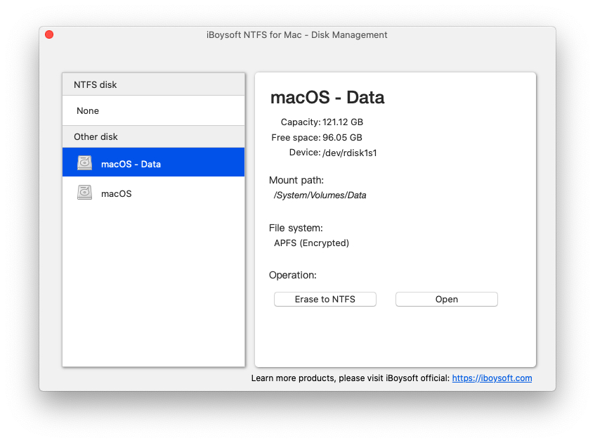 iBoysoft NTFS for Mac - NTFS 格式磁盘读写工具[macOS][$19.95→0]