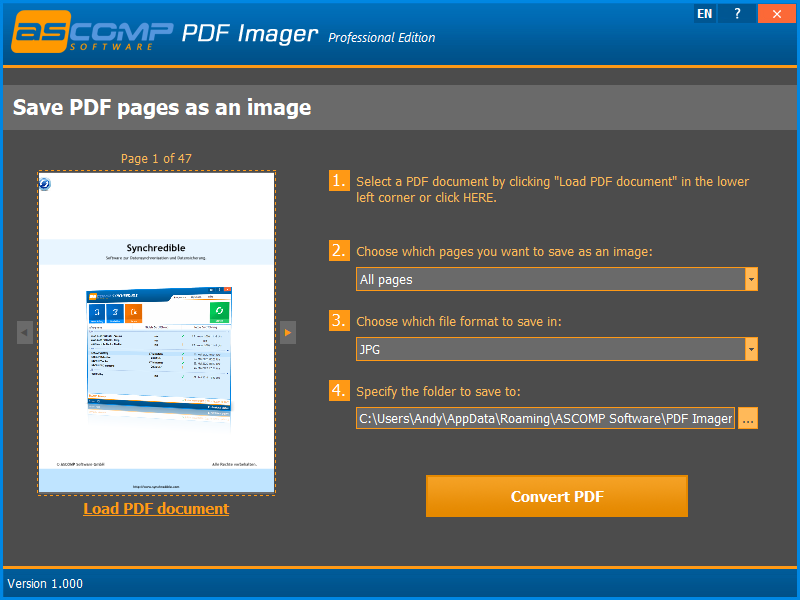 PDF Imager Professional - PDF 与图片转换工具[Windows][$13.9→0]