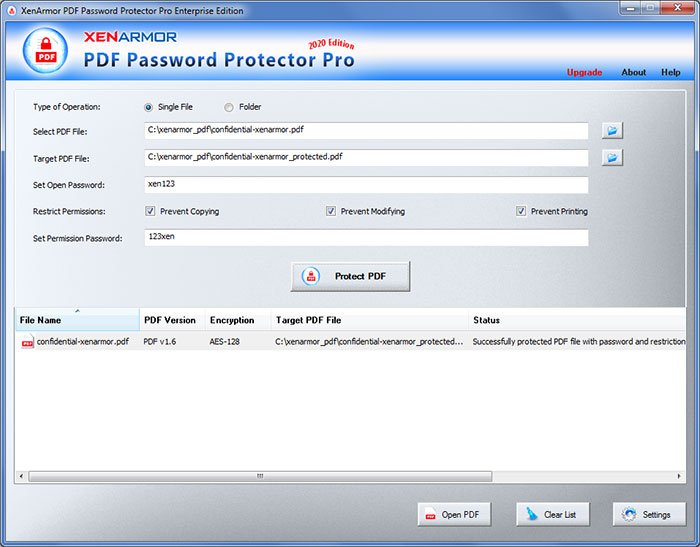 XenArmor PDF Password Protector Pro 2020 - PDF 文档加密工具[Windows][$19.95→0]