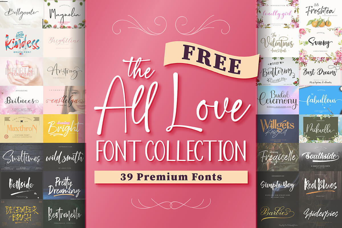 限时免费获取字体包 All Love Fonts Collections Bundle[Windows、macOS][$554→0]