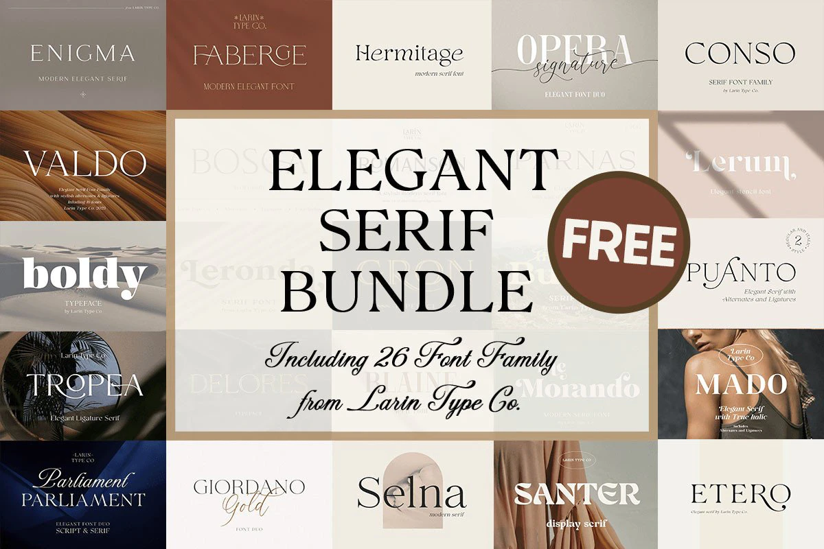 限时免费获取字体包 Elegant Serif Font Bundle[Windows、macOS]
