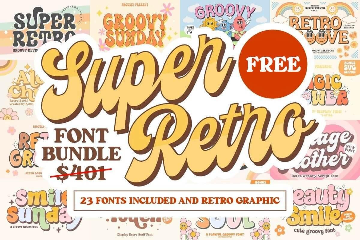 免费获取字体包 Super Retro Font and Graphics Bundle[Windows、macOS][$401→0]