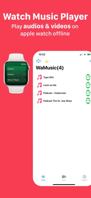 WaMusic - Apple Watch 视频音频播放器[iPhone、Apple Watch][内购限免]