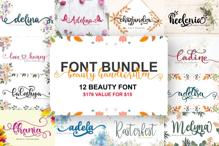 限时免费获取字体包 beauty handwritten font bundle[Windows、macOS][$176→0]