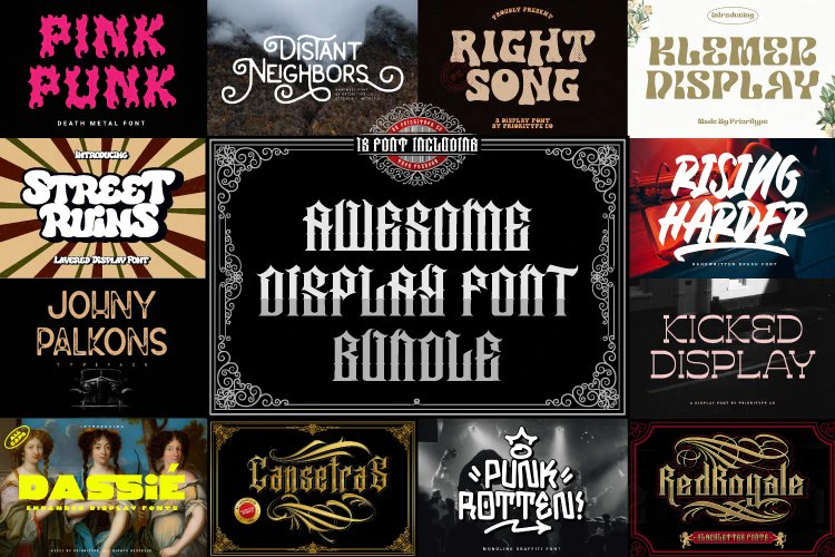 限时免费获取字体包 Awesome Display Font Bundle[Windows、macOS][$29→0]