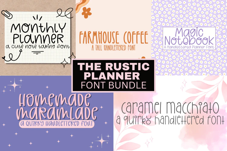 限时免费获取字体包 The Rustic Planner Font Bundle[Windows、macOS][$16→0]