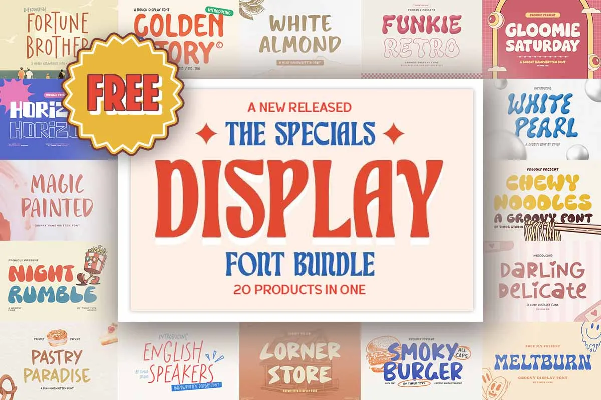 限时免费获取字体包 The Specials Display Font Bundle[Windows、macOS][$280→0]