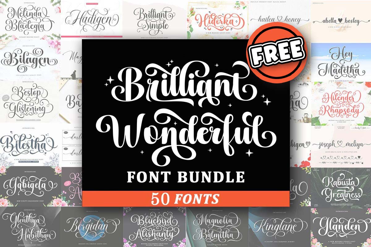 限时免费获取字体包 Brilliant Wonderful Font Bundle[Windows、macOS][$656→0]