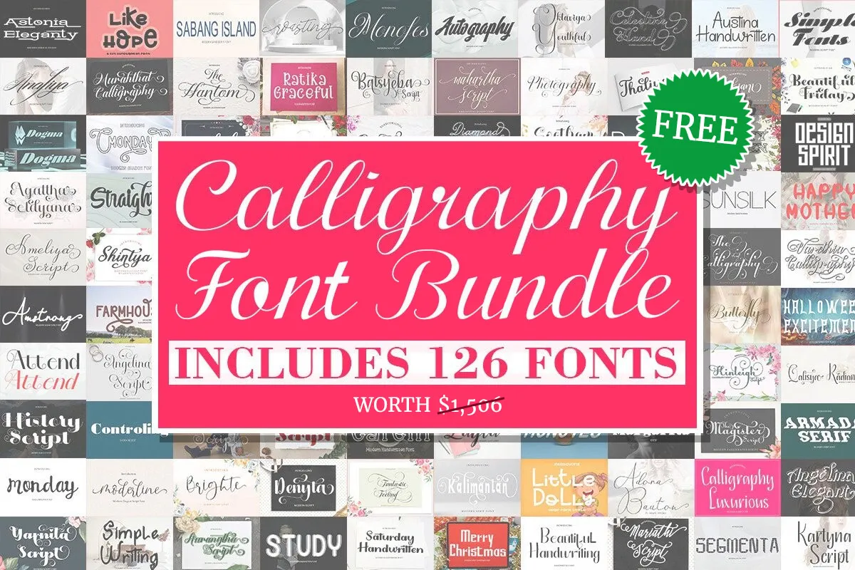 限时免费获取字体包 Calligraphy Font Bundle[Windows、macOS][$1506→0]
