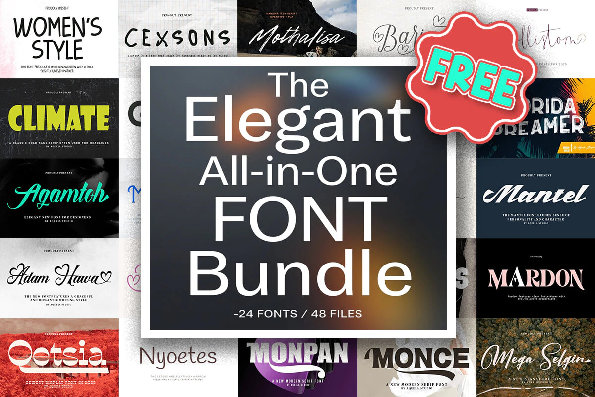 限时免费获取字体包 The Elegant All-in-One Font Bundle[Windows、macOS][$360→0]