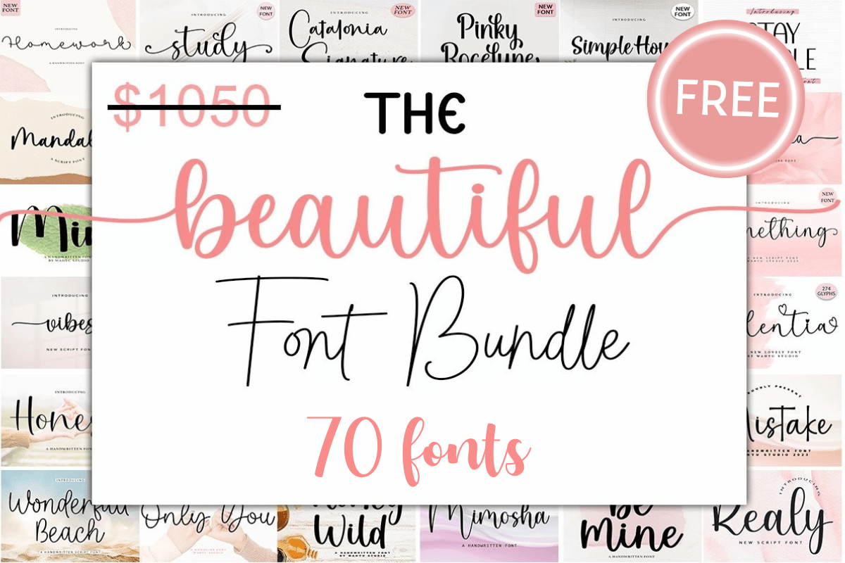 免费获取字体包 The Beautiful Font Bundle[Windows、macOS][$1050→0]