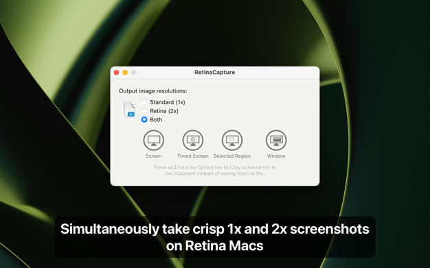 RetinaCapture - 同时截取 1x 和 2x 图片[macOS]
