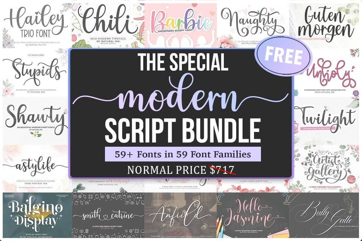免费获取字体包 The Special Modern Script Font Bundle[Windows、macOS][$717→0]