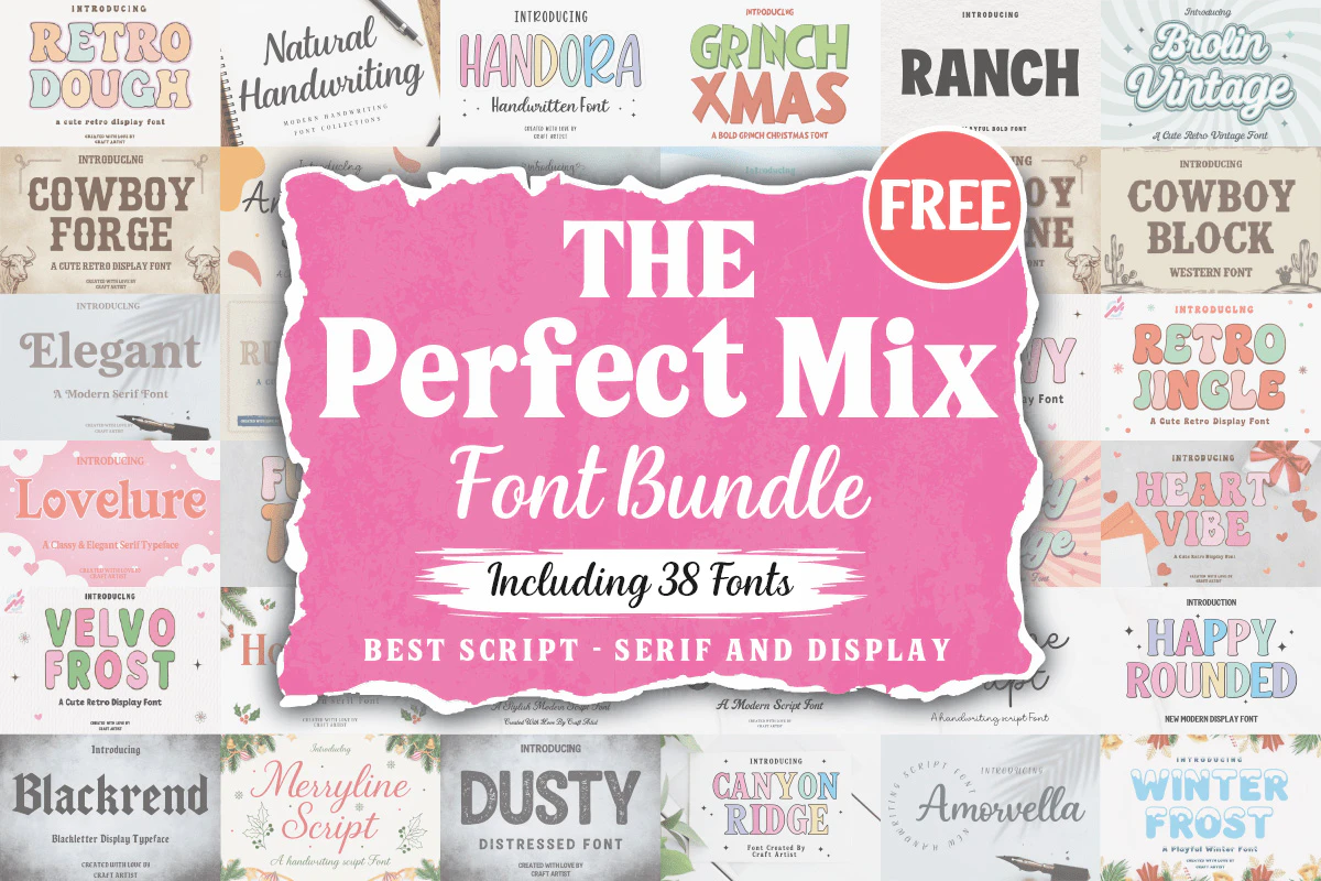 限时免费获取字体包 The Perfect Mix Font Bundle[Windows、macOS][$158→0]