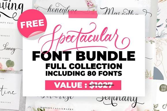 免费获取字体包 Spectacular Font Bundle[Windows、macOS][$1027→0]