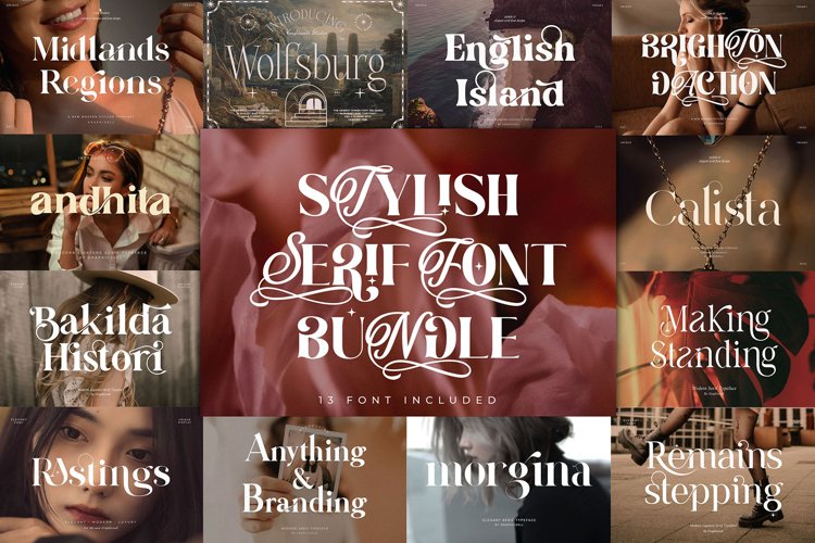 限时免费获取字体包 Stylish Serif Font Bundle[Windows、macOS][$10→0]