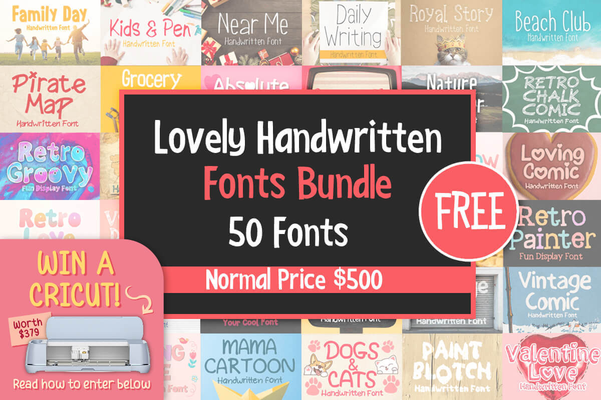 免费获取字体包 Lovely Handwritten Fonts Bundle[Windows、macOS][$500→0]