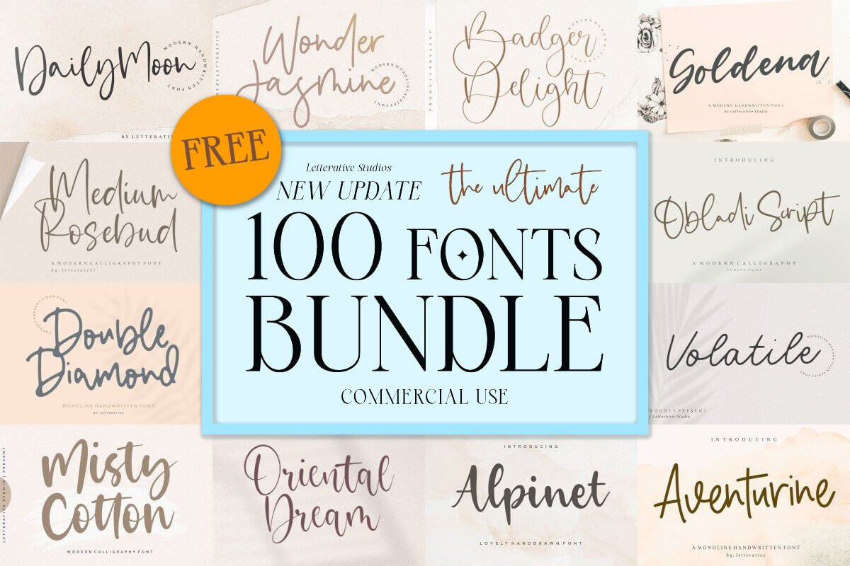 免费获取字体包 The Ultimate Font Bundle[Windows、macOS][$900→0]