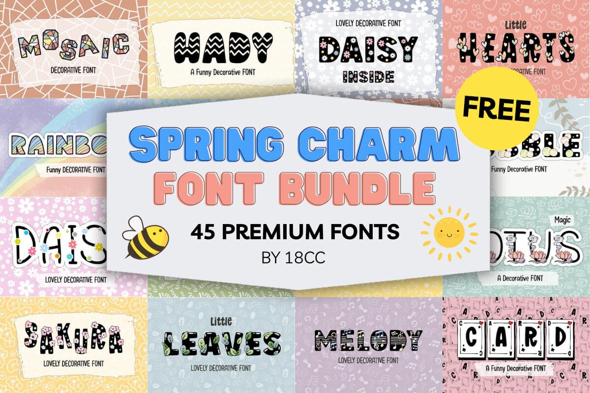 免费获取字体包 Spring Charm Font Bundle[Windows、macOS][$1350→0]