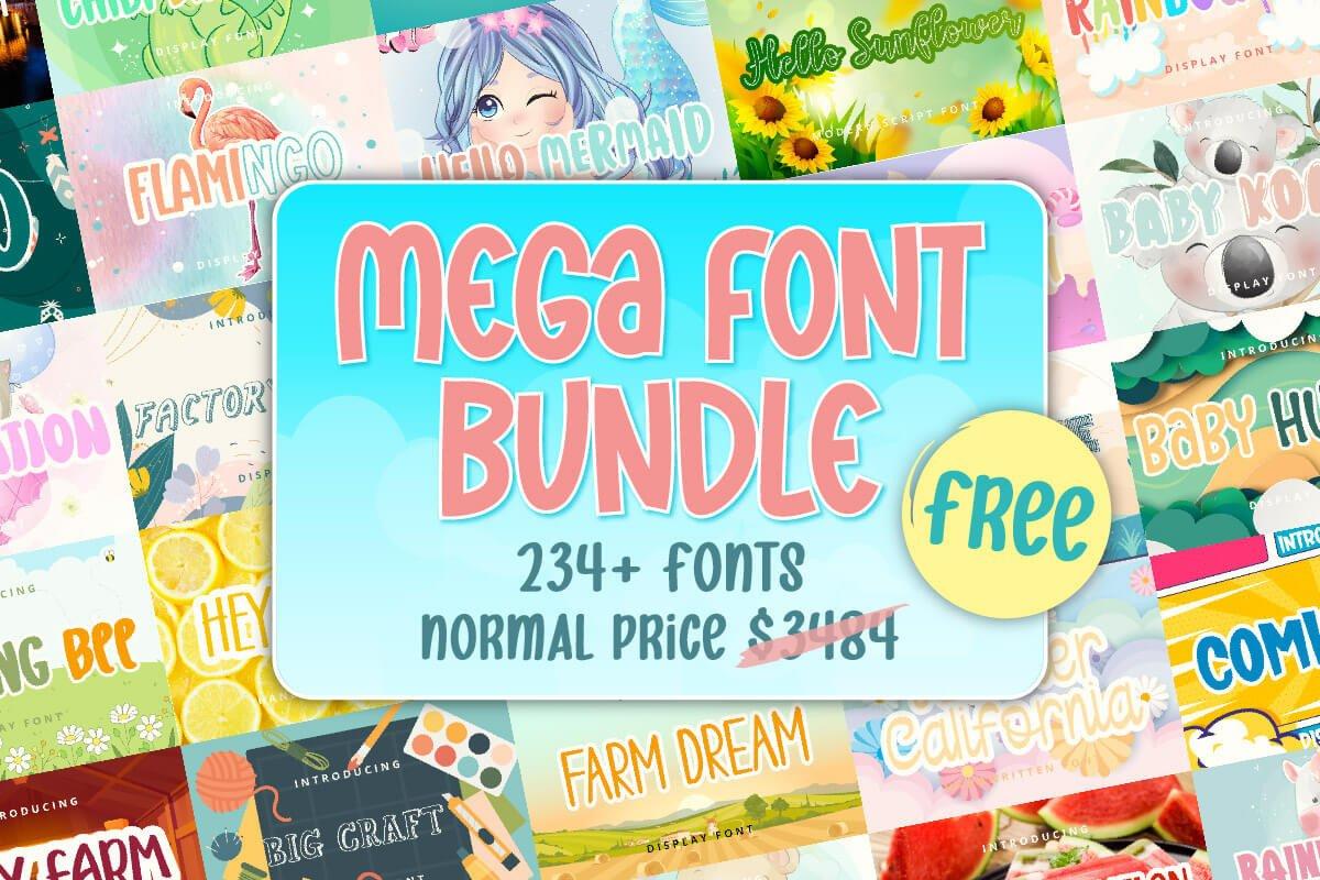 免费获取字体包 Mega Font Bundle[Windows、macOS][$3484→0]