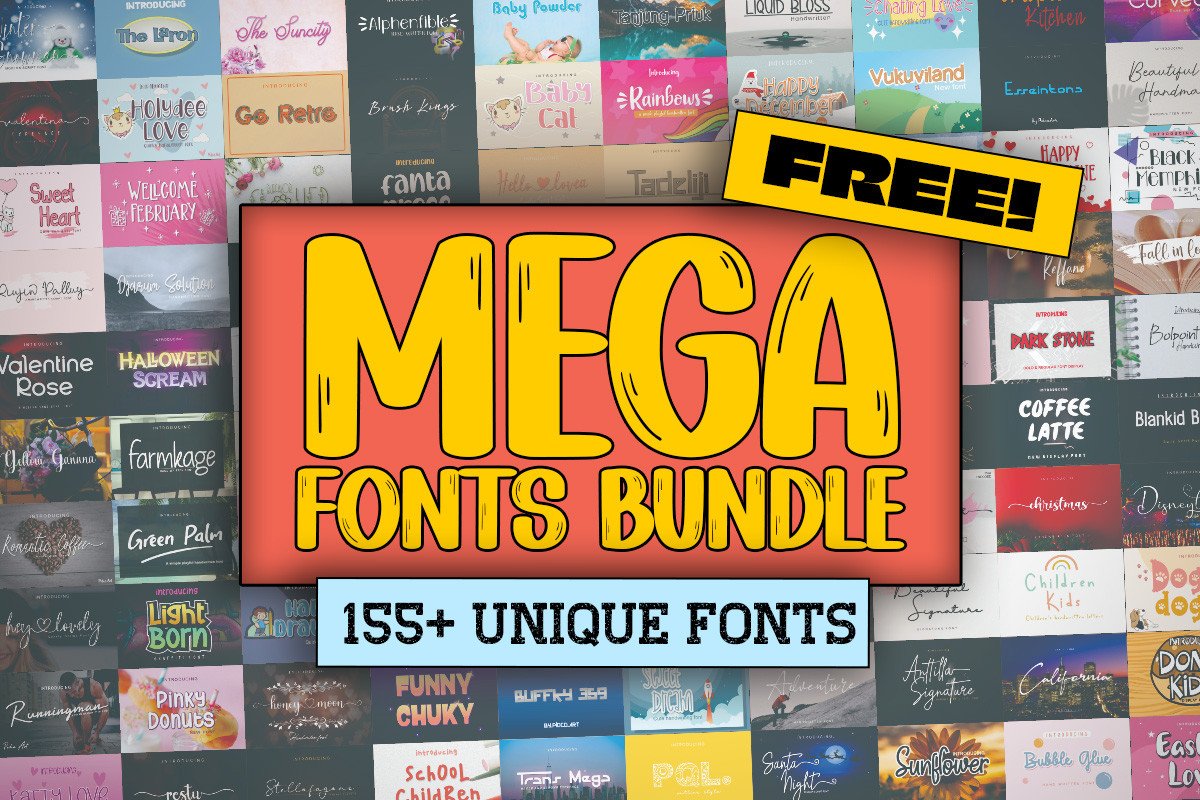 免费获取字体包 Mega Fonts Bundle[Windows、macOS][$1830→0]