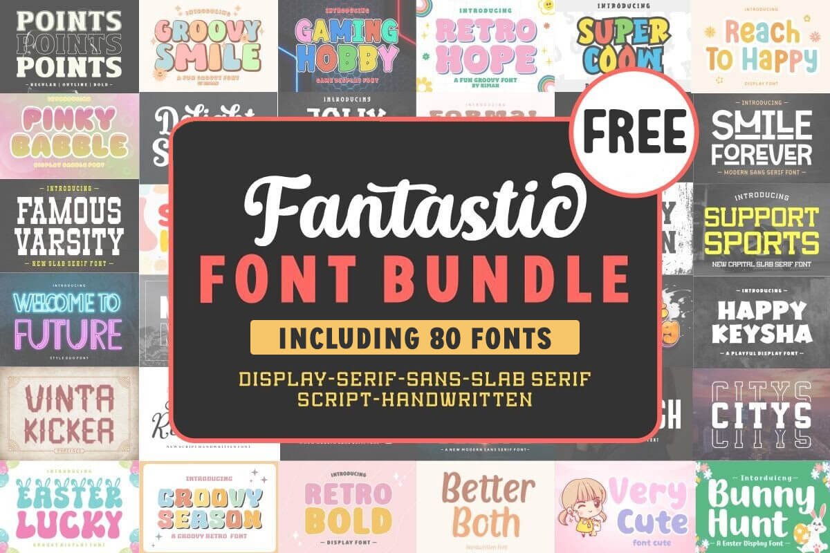 免费获取字体包 Fantastic Font Bundle[Windows、macOS][$1179→0]-大海资源库