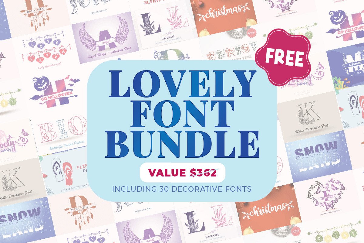 免费获取字体包 Lovely Font Bundle Vol.02[Windows、macOS][$362→0]