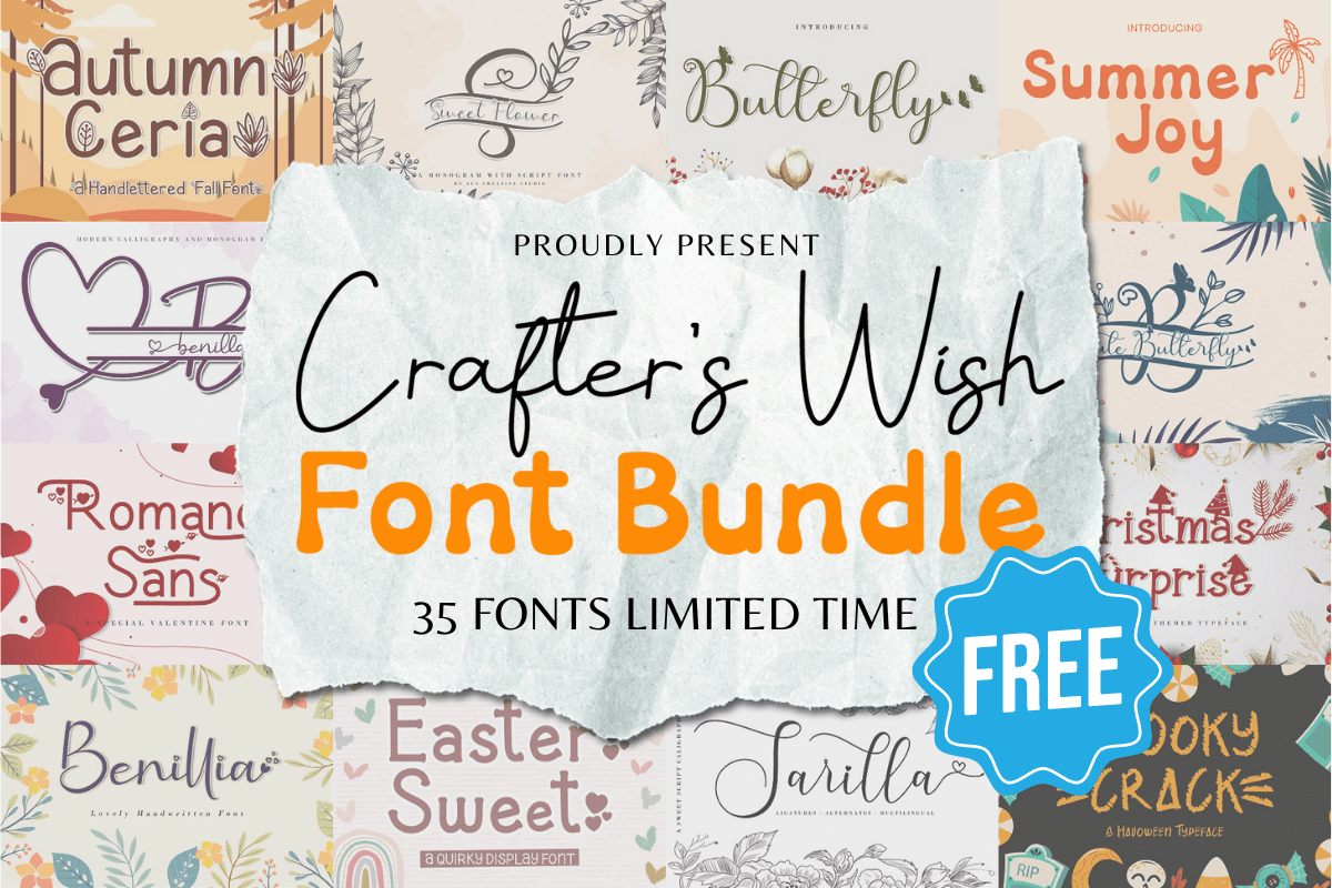 免费获取字体包 Crafter's Wish Font Bundle[Windows、macOS][$904→0]