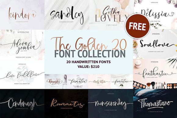 免费获取字体包 The Golden 20 Font Collection[Windows、macOS][$210→0]