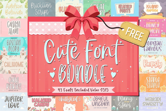 免费获取字体包 Cute Fonts Bundle[Windows、macOS][$515→0]