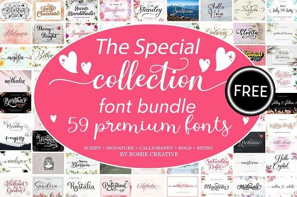 免费获取字体包 The Special Collection Font Bundle[Windows、macOS][$726→0]