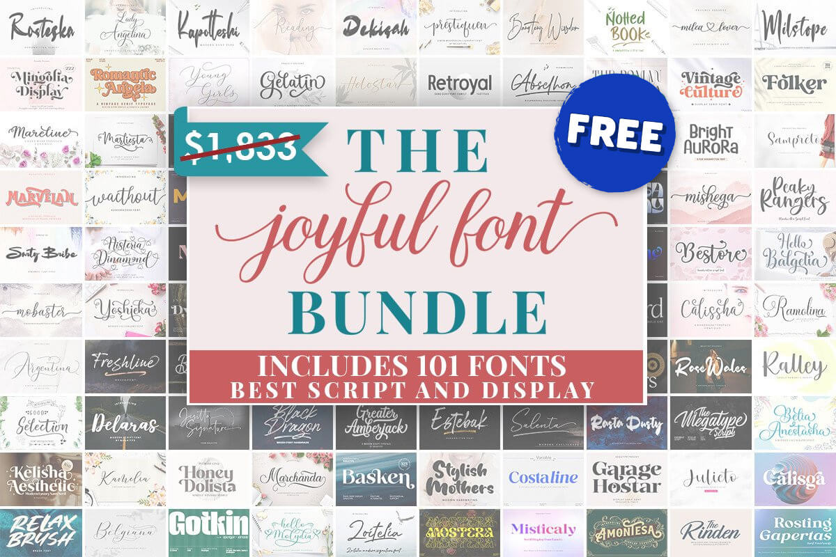 限时免费获取字体包 The Joyful Font Bundle[Windows、macOS][$1833→0]