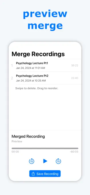 Merge Voice Memos - 语音备忘录合并工具[iOS][￥28→0]